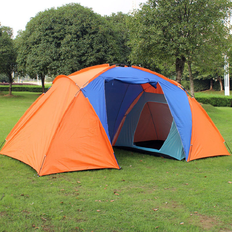 Cheap Goat Tents Double Layer Waterproof Two Bedrooms Outdoor Camping Tent For 4 6 Person Hiking Fishing Hunting Familiy Party Tent 3 Colors Tents 